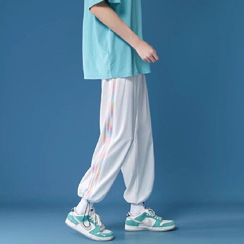 Quần Dài Thể Thao Kẻ Sọc Hai Bên Phong Cách Nhật Bản Cho Nam