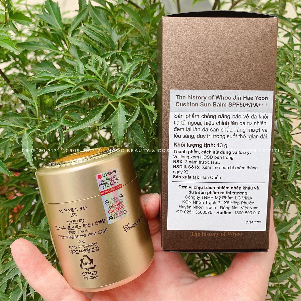 [XẢ KHO GIÁ SỐC] Phấn nước chống nắng Whoo Cushion Balm hàng cty có tem