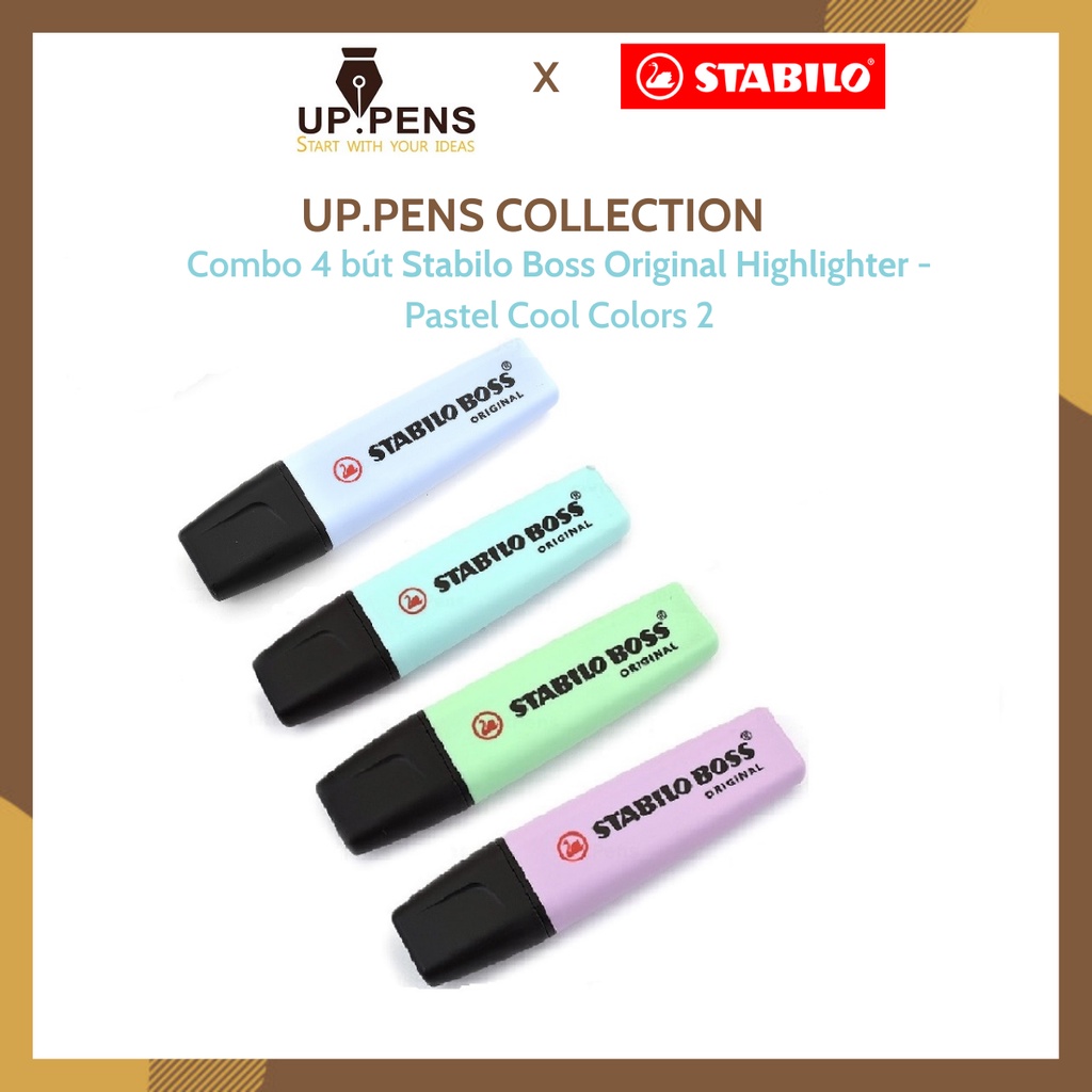 Combo 04 bút dạ quang Stabilo Boss Original Highlighter - UP.PENS Collection - Pastel Colors 3