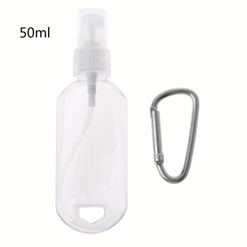 30ml 50ml Reusable Portable Mini Size Alcohol Spray Bottle Hand Sanitizer Travel Small Size Holder Hook Keychain Carrier