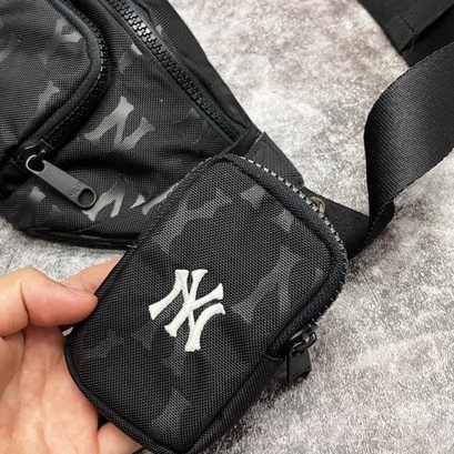 Combo túi đeo chéo MLB NY MONOGRAM WAIST BAG BLACK - Cam kết xuất dư 100%