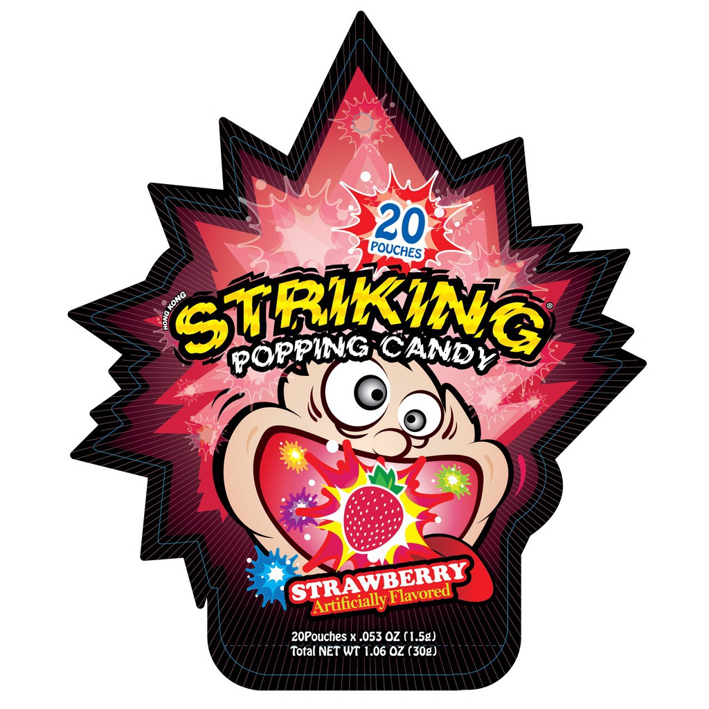 Kẹo Nổ Striking Popping Candy Gói Lớn Đủ Mùi Vị - Hàng Chính Hãng - Hạn sử dụng: 2021