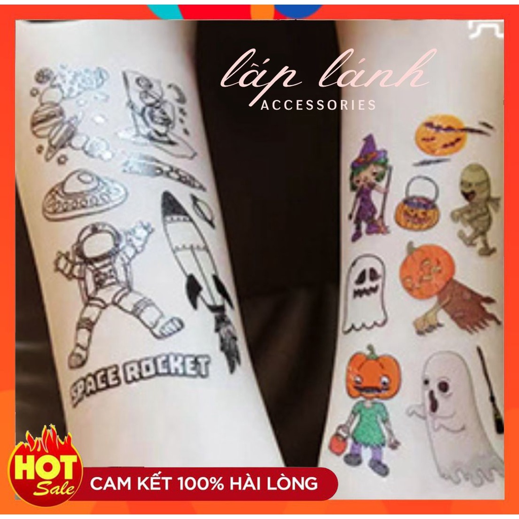 [CÓ SẴN] HÌNH XĂM DẠ QUANG PHÁT SÁNG TRONG ĐÊM PHONG CÁCH HALLOWEEN THỜI TRANG NỔI BẬT CÁ TÍNH 222HX003