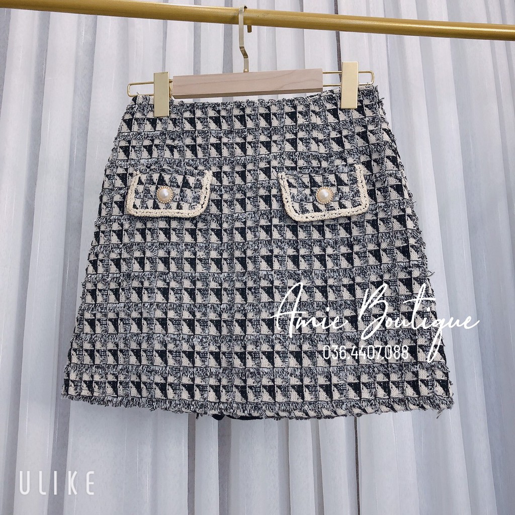 Chân váy dạ kẻ ô cao cấp.Chân váy túi nắp viền ren khuy ngọc cực sang chảnh. | BigBuy360 - bigbuy360.vn