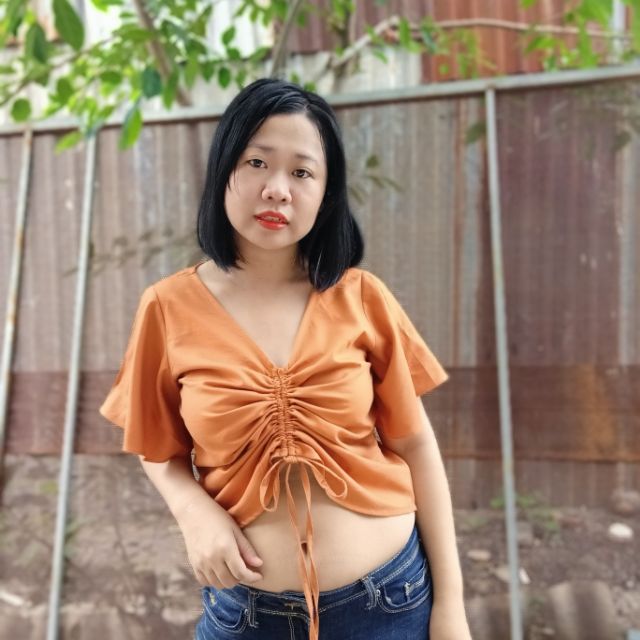 Áo kiểu bigsize rút dây xinh xắn mặc được nhiều kiểu