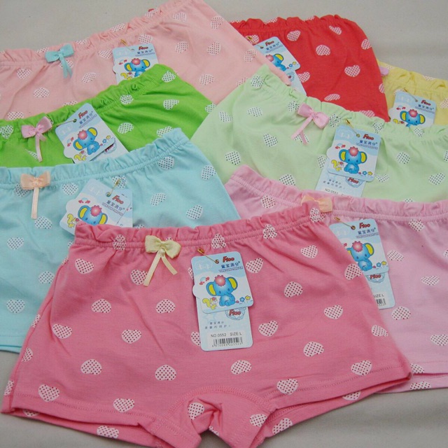 [SIÊU SALE] Quần chip đùi cotton hình tim đính nơ Cute cho bé