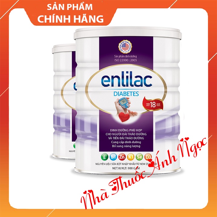 Sữa bột Enlilac Diabetes lọ 400g,900g sữa tiểu đường, sữa dinh dưỡng cho người bệnh tiểu đường, giúp ổn định đường huyết