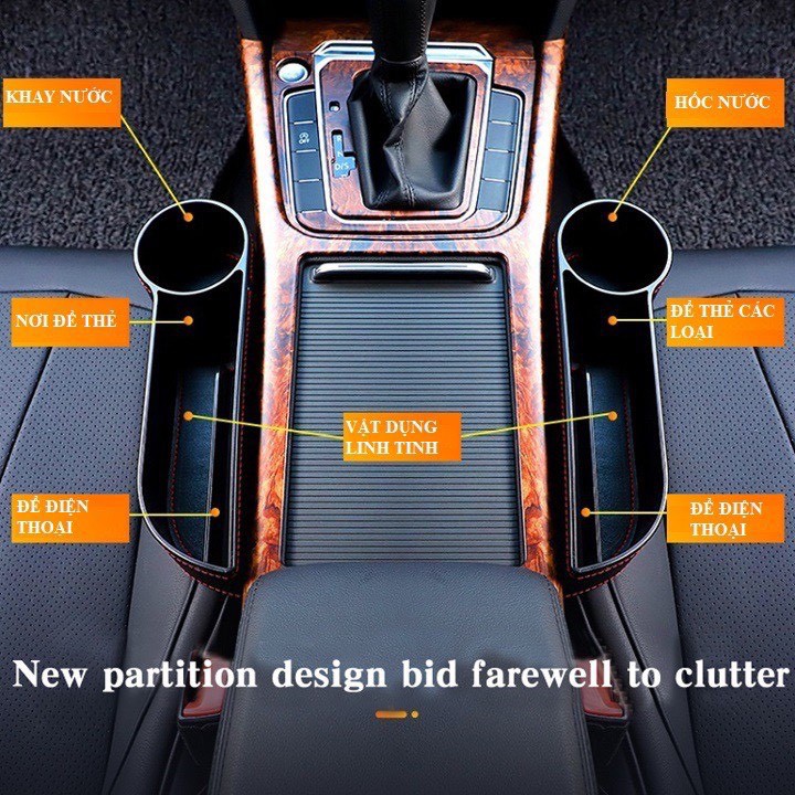 [COMBO]Khay Chứa Đồ Khe Ghế Ô Tô Xe Hơi - Khay Để Đồ Đa Năng Hai Bên Ghế Lái Và Ghế Phụ Ô Tô Nhựa ABS