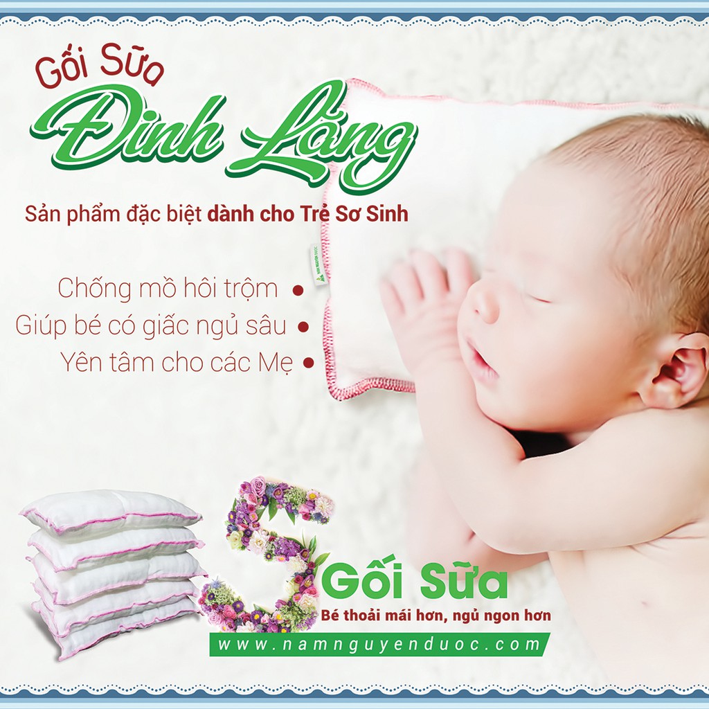 Gối sữa Đinh Lăng cho bé sơ sinh - Nam Nguyên Dược