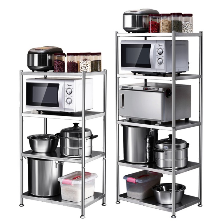 Giá kệ để đồ đa năng bằng inox không gỉ, kệ để lò vi sóng, nồi cơm điện, chậu chảo