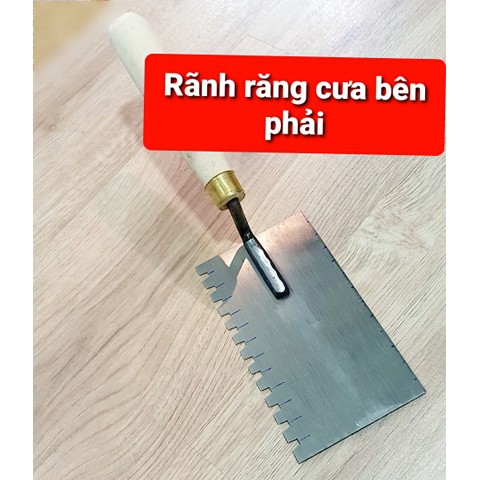 Bay Xây Vuông Lưỡi Thép 9x16,5cm Rãnh Răng Cưa Vuông 8mm Cán Gỗ