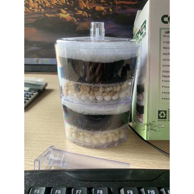 Lọc sủi vi sinh XinYou 2 tầng lọc XY-2010 dùng cho bể cá cảnh