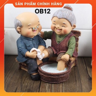 Tượng Ông Bà Rửa Chân 12 - Ông Bà Dễ Thương Làm Quà Tặng, Trang Trí, Lưu Niệm