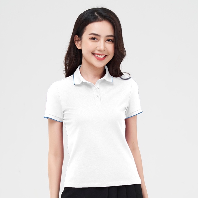 Áo polo YODY nữ có viền tay viền cổ phông vải cotton mềm mịn thoáng mát APN5398