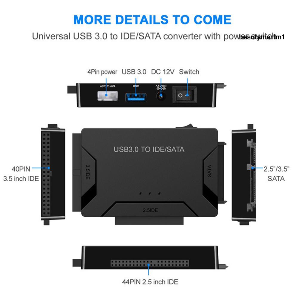 Bộ Chuyển Đổi Usb 3.0 Sang Sata / Ide Cho Ổ Cứng 2.5 / 3.5 Inch | BigBuy360 - bigbuy360.vn