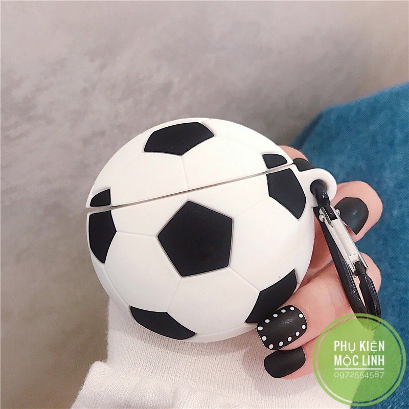 ☘️Tặng kèm móc treo☘️Case Airpod 1 2- Vỏ bao bọc Football Cover đựng tai nghe không dây Airpods Bóng rổ - Bóng đá 3D