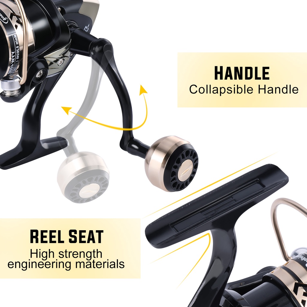 Máy câu cá máy đứng 5.2: 1 Kháng tối đa 5-10 KG Dây câu 1000-4000 Chất liệu kim loại cho Cần câu Câu cá Nước biển