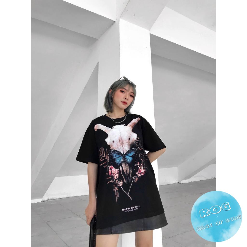 Áo thun tay lỡ MIKENCO Đầu Trâu Streetwears SG , Áo thun unisex nam nữ from rộng oversize chất liệu cotton