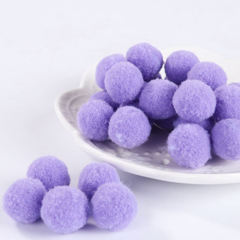 Set 100 bóng lông trang trí nhiều màu sắc 20mm