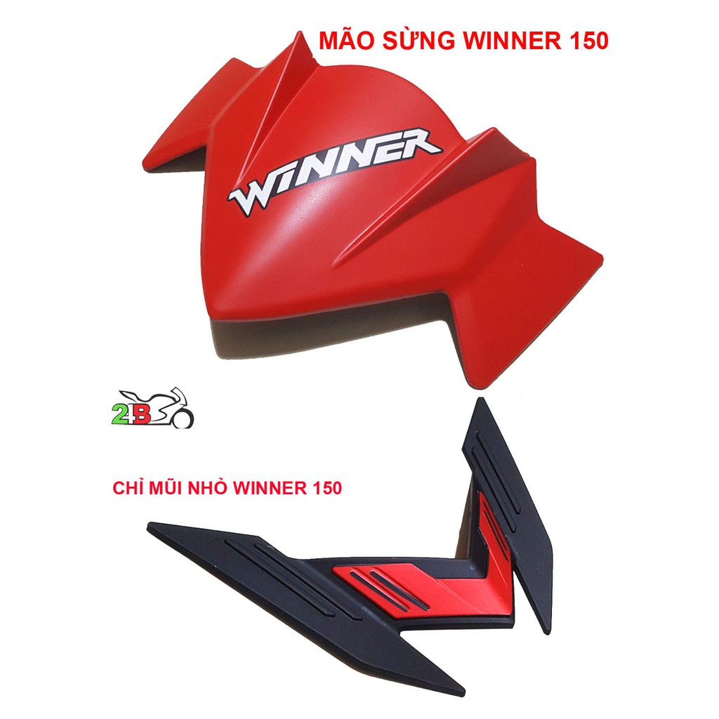 BỘ MÃO SỪNG VÀ CHỈ MŨI XE WINNER MÀU ĐỎ