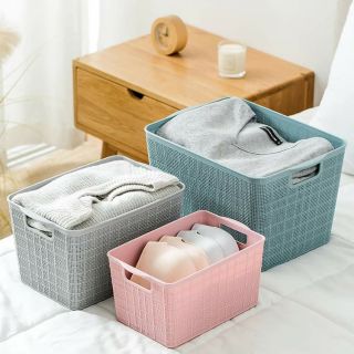 Giỏ nhựa đan đựng đồ có quái cầm