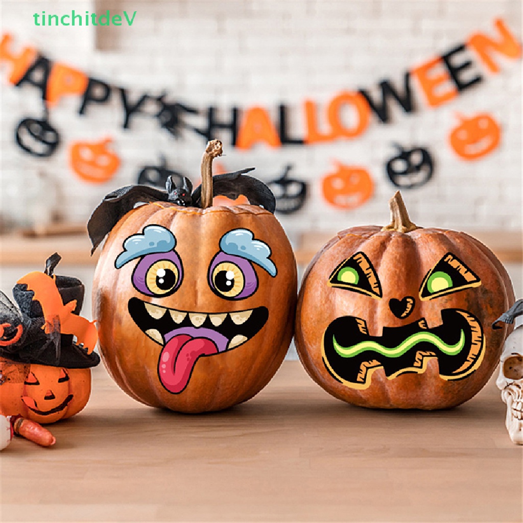 Miếng Dán Họa Tiết Bí Ngô / Emoji Dễ Thương Dùng Trang Trí Vali / Laptop / Xe Hơi DIY