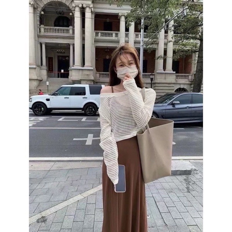 Sét váy 2s kèm áo lưới hàng chuẩn L1