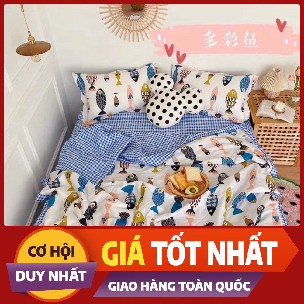 Bộ chăn ga cotton chăn hè trần hè thu mẫu mới 2020