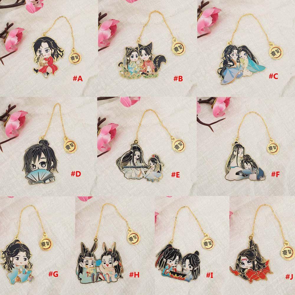 JARRED Mo Dao Zu Shi Shi Đánh Dấu Trang Sách Anime School Supply Xie Lian Mặt Dây Chuyền Kim Loại Hua Cheng