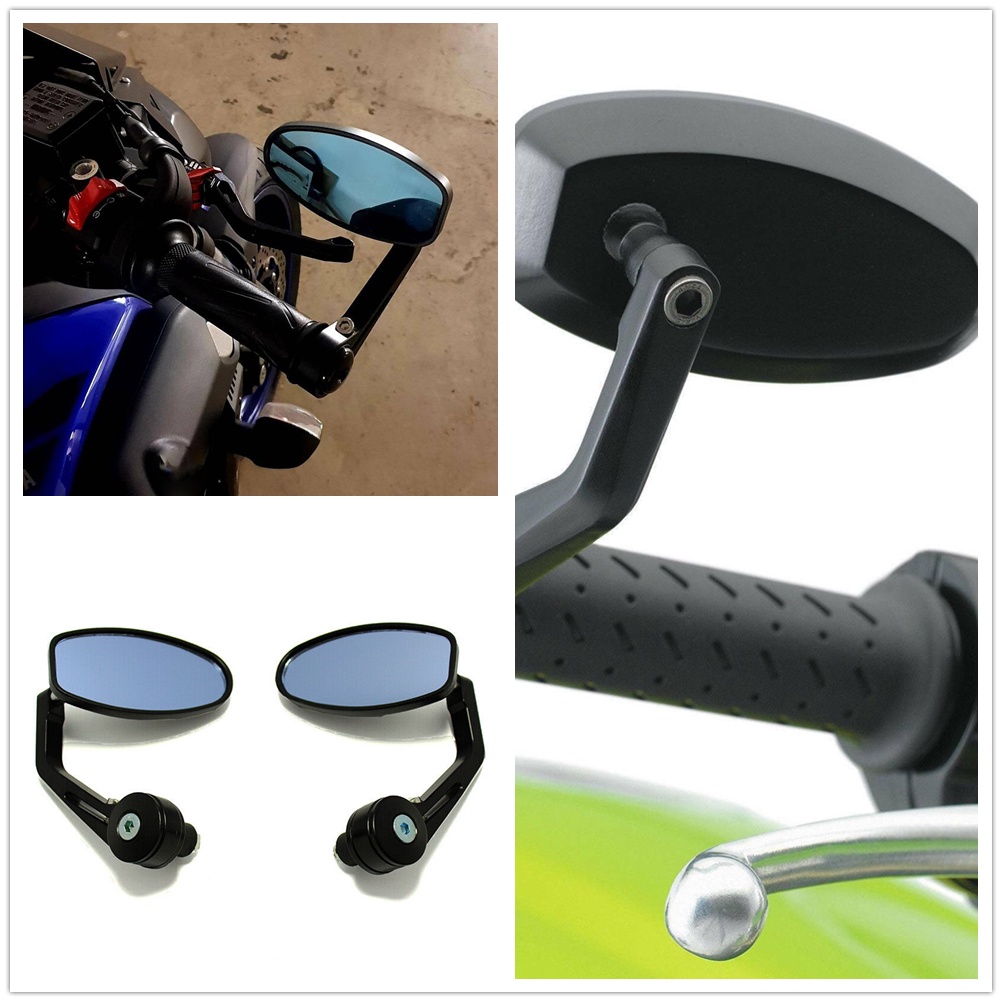 Cặp Gương Chiếu Hậu Hình Oval Bằng Hợp Kim 22mm Cho Xe Mô Tô