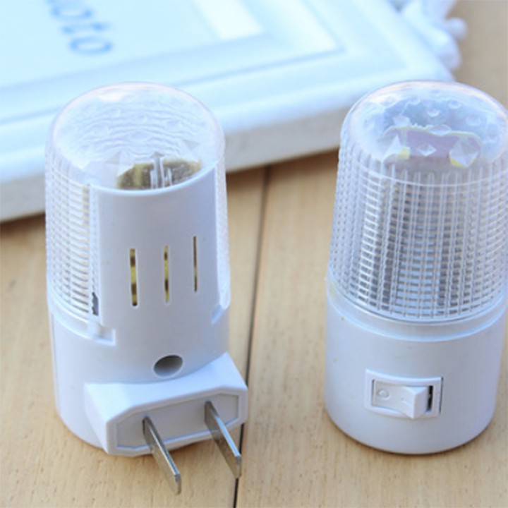 Đèn ngủ LED cầu thang plug in có công tắc tắt bật ánh sáng trắng công suất 3W