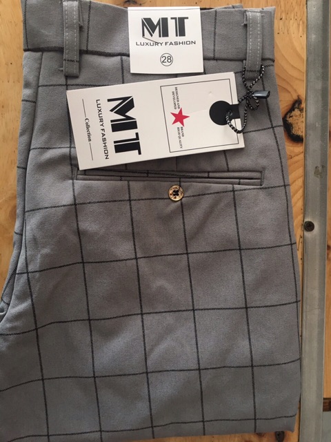 Quần Tây Caro Xám Ống Côn | BigBuy360 - bigbuy360.vn