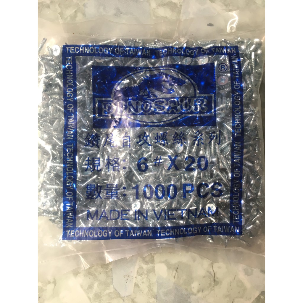 100 CON - 2cm VÍT TỰ KHOAN ĐẦU BẰNG - VÍT SÀN LÃ 2P