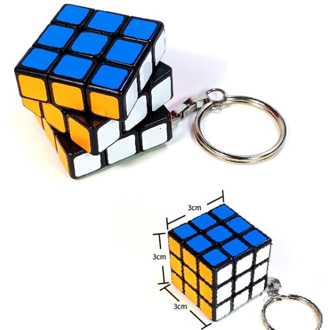 Móc chìa khóa gắn đồ chơi khối rubik 3x3