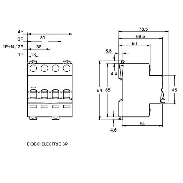 Cầu Dao Tự Động MCB DoBo 3P  100A 10kA