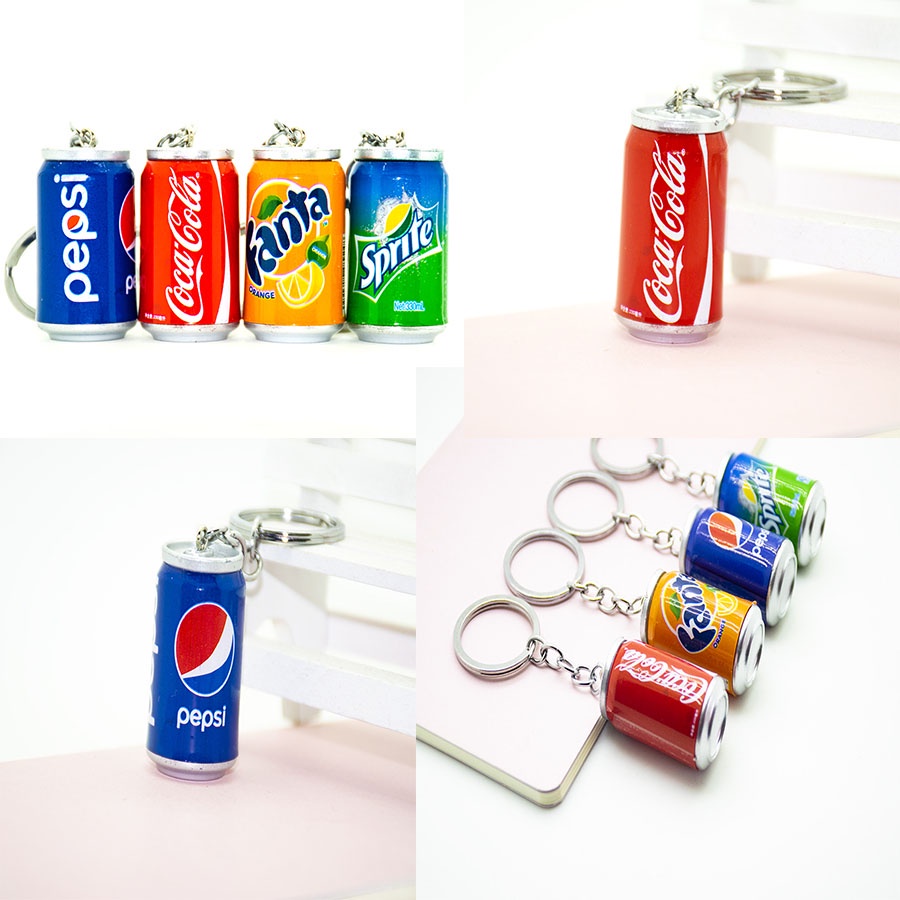 Móc khóa thời trang hình lon nước nhỏ nhắn sáng tạo