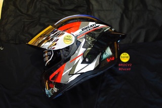 Tem Ducati Đỏ Đen dán Mũ Fullface