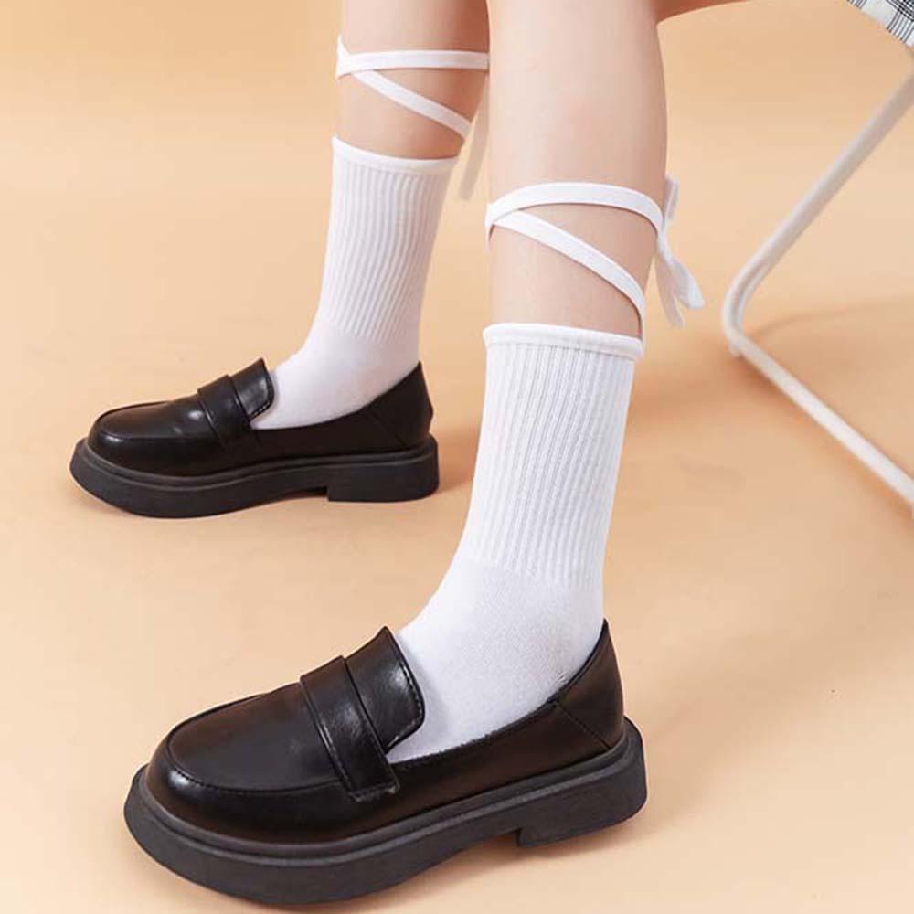 Vớ Cotton Dài Màu Sắc Ngọt Ngào Phong Cách Hàn Quốc Cho Nữ