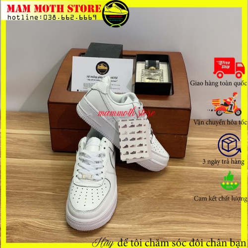Giày thể thao sneakert full trắng bản trung hàng 11 cao cấp full size nam nữ SHOP MAMMOTH