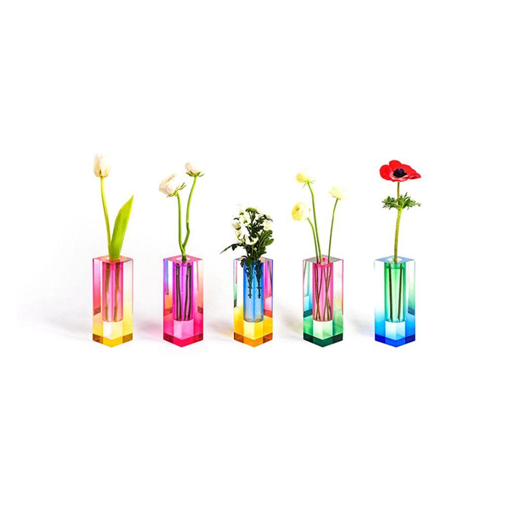 Bình Hoa Acrylic Màu Cầu Vồng Phong Cách Bắc Âu Sang Trọng|Bình Hoa Để Bàn Trang Trí