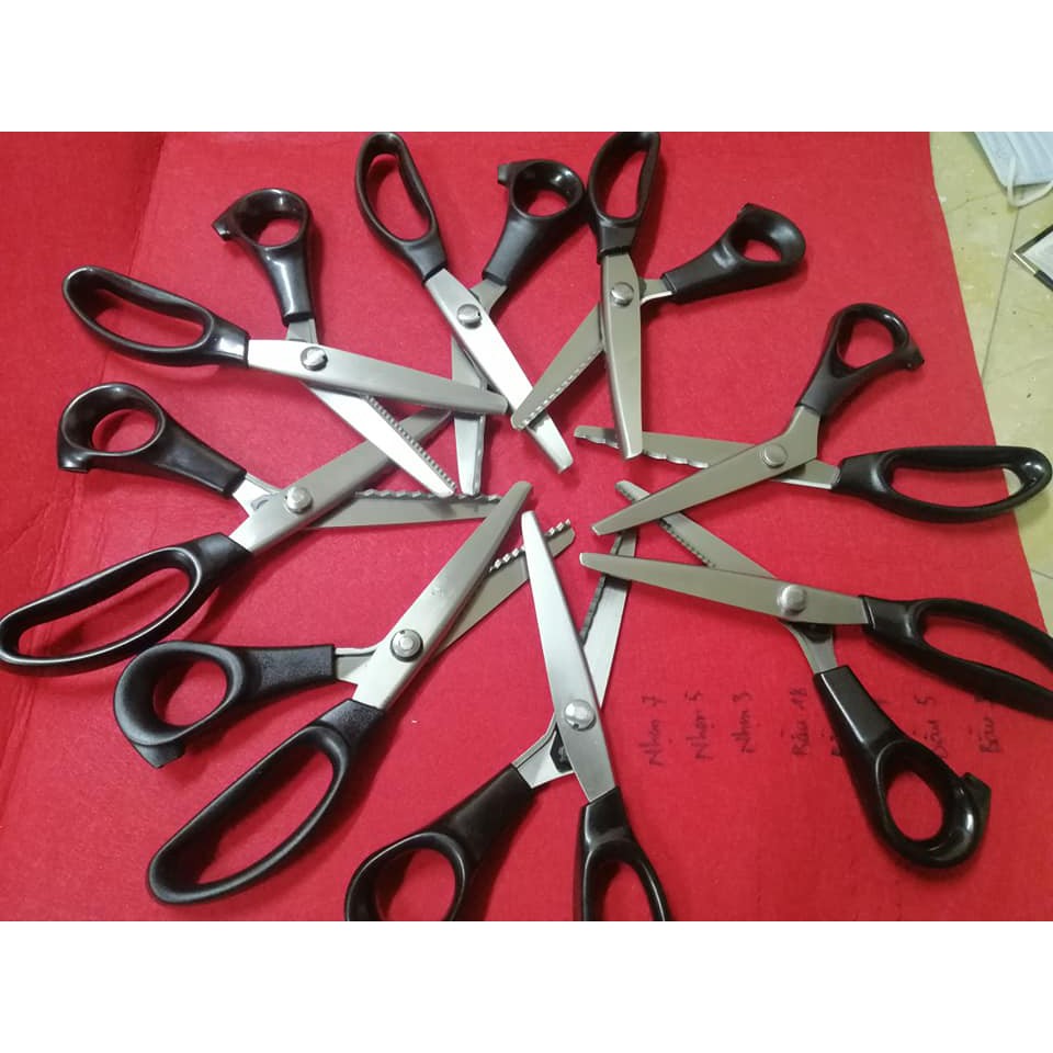 Kéo răng cưa 3 - 18mm, kéo cắt viền hàng cao cấp (bầu tròn và răng nhọn)