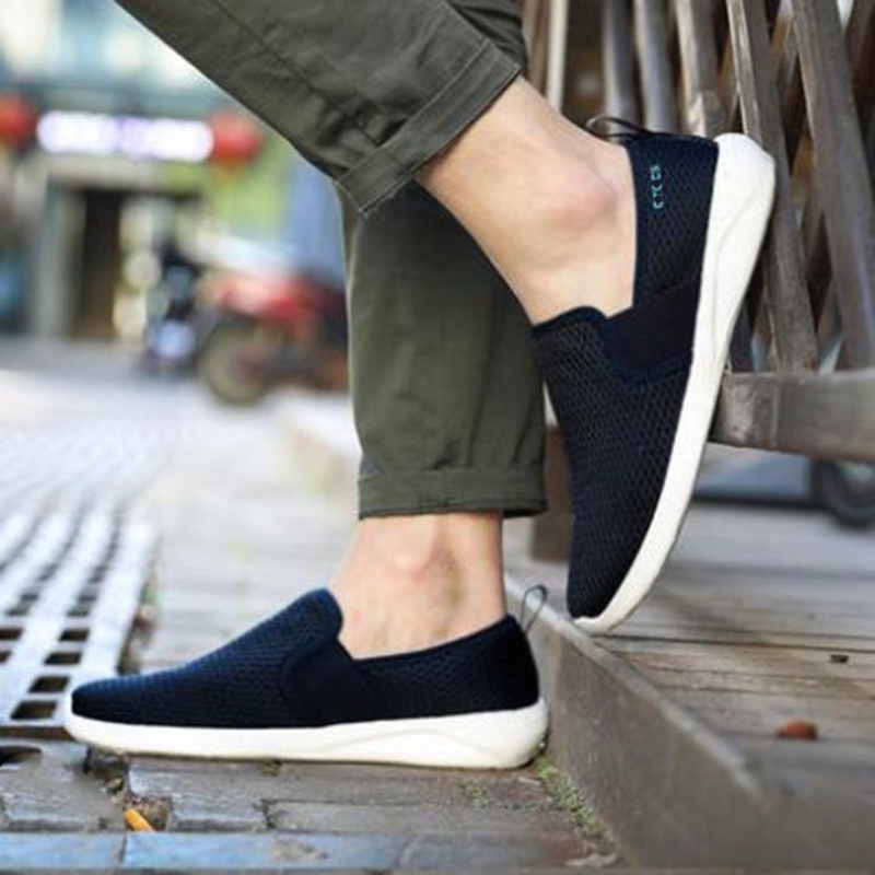 Giày vải nam slipon liter màu navy  k hôi chân, êm , nhẹ, masat tốt hàng mới 2022