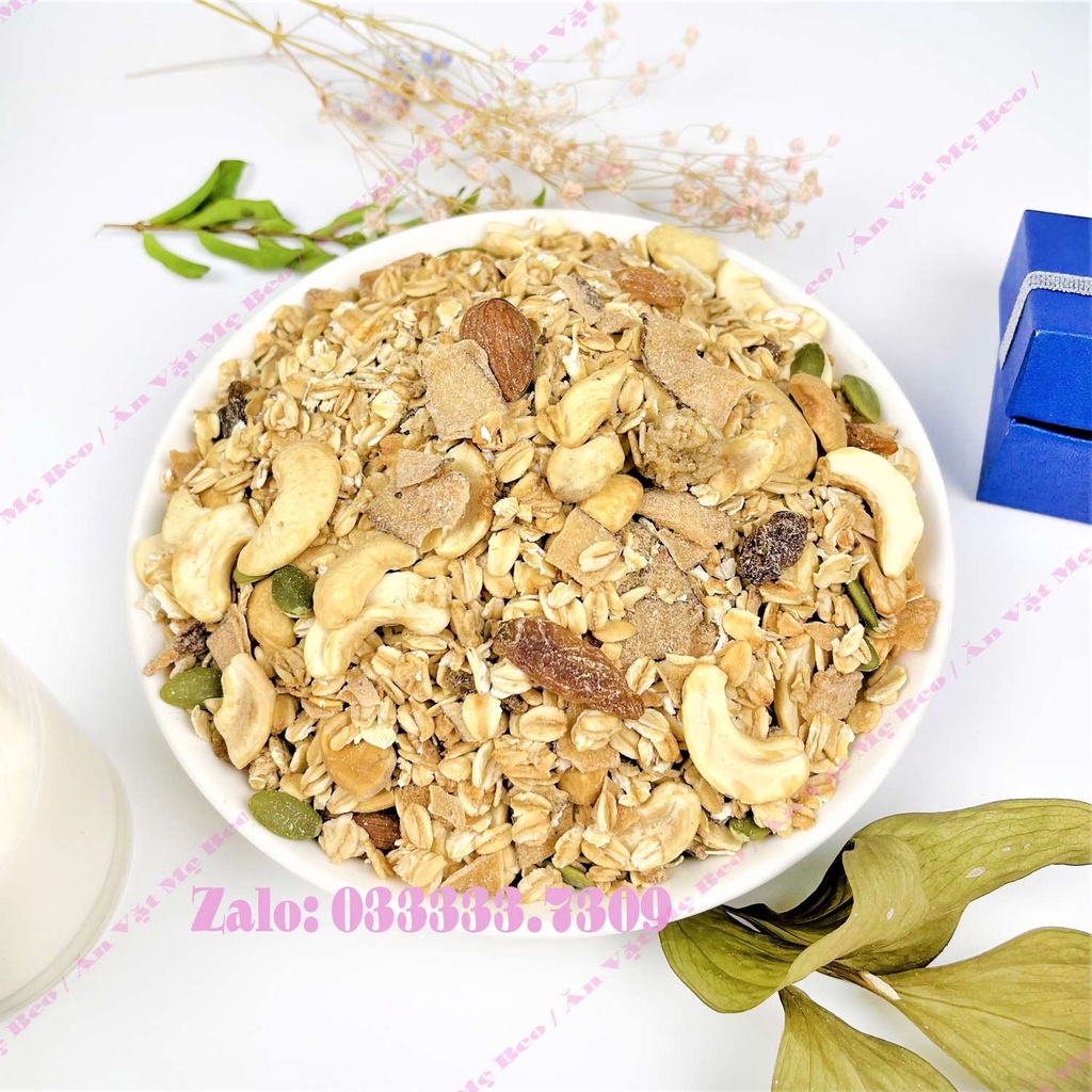 Granola ăn kiêng giảm câm siêu hạt dinh dưỡng Yến Mạch 500Gram