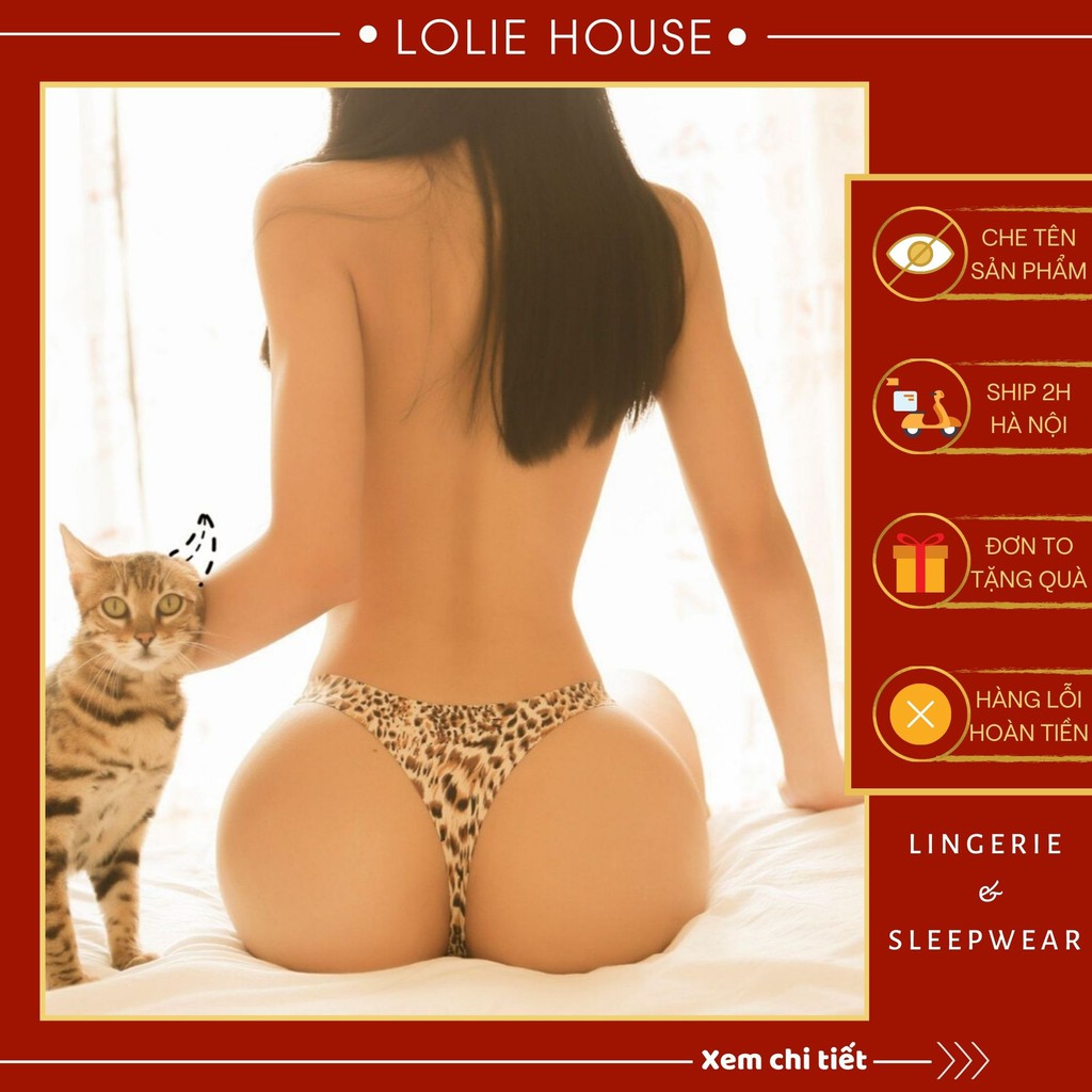 Quần lót lọt khe nữ da báo sexy su đúc cotton không viền LOLIE HOUSE - LK1