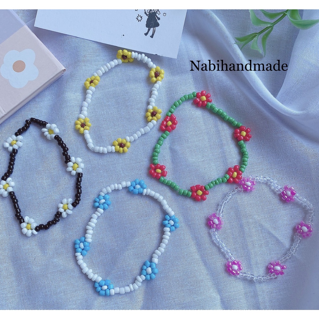 Vòng tay hạt cườm daisy nhiều màu VT12