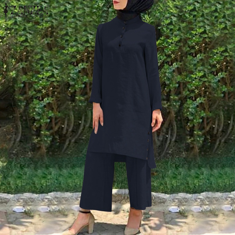 Zanzea Set Quần Dài Và Áo Tay Dài Phong Cách Vintage Thời Trang Cho Nữ