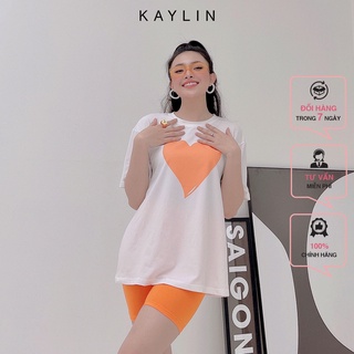 Set kaylin bộ áo thun trái tim và quần ngố thời trang n1618
