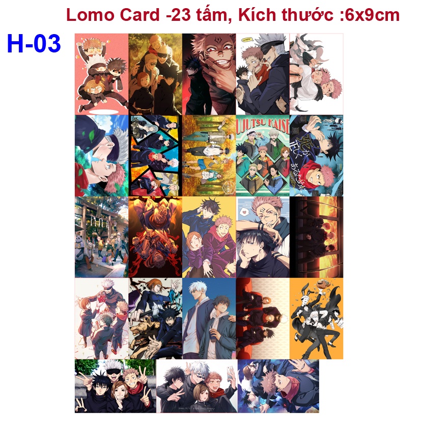 Bộ hình Lomo Card anime Jujutsu Kairen (gồm 23 hình ảnh khác nhau, kích thước 6x9cm)