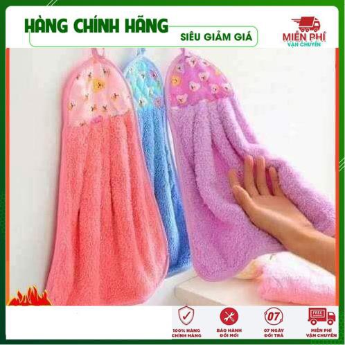 Khăn lau tay treo tường nhà bếp màu sắc xinh xắn dễ thương hai mặt loại lớn 26x42cm