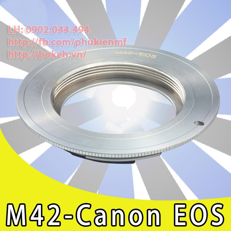 M42-EOS Bạc Mount chuyển lens M42 sang máy Canon EOS EF EF-s Đồng mạ màu trắng ( M42-CANON M42-EF )
